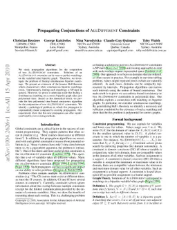 Propagating Conjunctions of AllDifferent Constraints