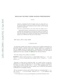 Singular vectors under random perturbation