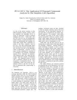 PCA 4 DCA: The Application Of Principal Component Analysis To The
  Dendritic Cell Algorithm