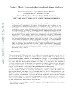 Passively Mobile Communicating Logarithmic Space Machines