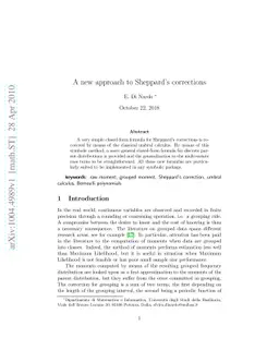 A new approach to Sheppard's corrections