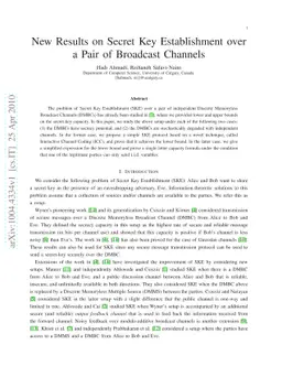 New Results on Secret Key Establishment over a Pair of Broadcast
  Channels