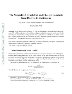 The Normalized Graph Cut and Cheeger Constant: from Discrete to
  Continuous