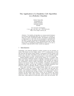 The Application of a Dendritic Cell Algorithm to a Robotic Classifier