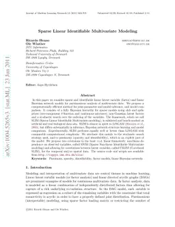 Sparse Linear Identifiable Multivariate Modeling