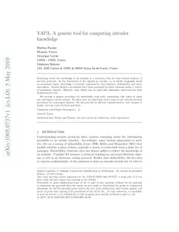 YAPA: A generic tool for computing intruder knowledge