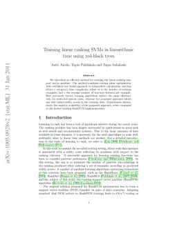 Training linear ranking SVMs in linearithmic time using red-black trees