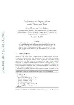 Prediction with Expert Advice under Discounted Loss