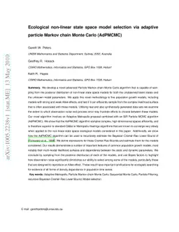 Ecological non-linear state space model selection via adaptive particle
  Markov chain Monte Carlo (AdPMCMC)