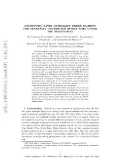 Asymptotic Bayes optimality under sparsity for generally distributed
  effect sizes under the alternative