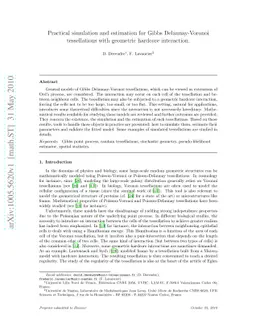 Practical simulation and estimation for Gibbs Delaunay-Voronoi
  tessellations with geometric hardcore interaction