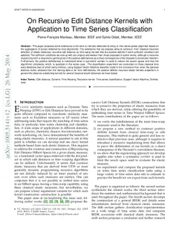 On Recursive Edit Distance Kernels with Application to Time Series
  Classification