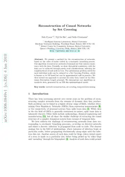 Reconstruction of Causal Networks by Set Covering