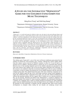 A Study on the Interactive "HOPSCOTCH" Game for the Children Using
  Computer Music Techniques