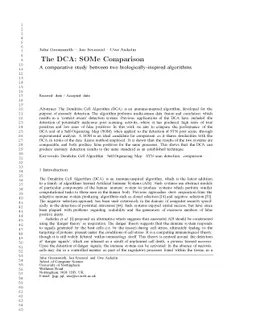 The DCA:SOMe Comparison A comparative study between two
  biologically-inspired algorithms