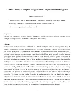 Landau Theory of Adaptive Integration in Computational Intelligence