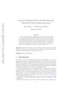 Parameter Estimation for the Stochastically Perturbed Navier-Stokes
  Equations