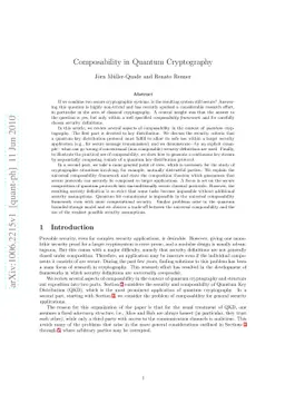 Composability in quantum cryptography
