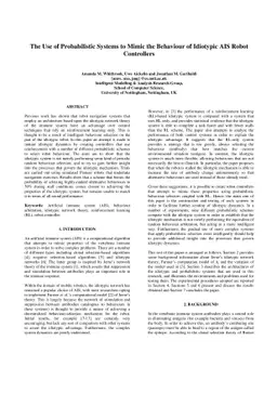 The Use of Probabilistic Systems to Mimic the Behaviour of Idiotypic AIS
  Robot Controllers