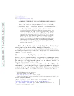 On deconvolution of distribution functions
