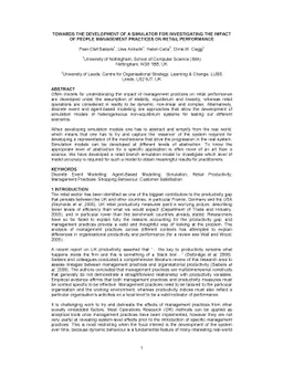 Towards the Development of a Simulator for Investigating the Impact of
  People Management Practices on Retail Performance