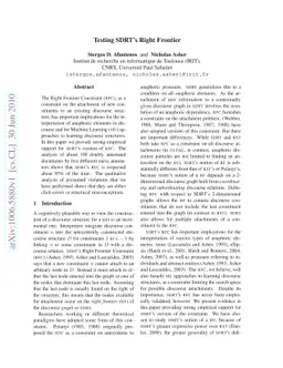 Testing SDRT's Right Frontier