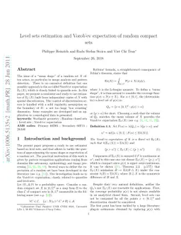 Level sets estimation and Vorobév expectation of random compact sets