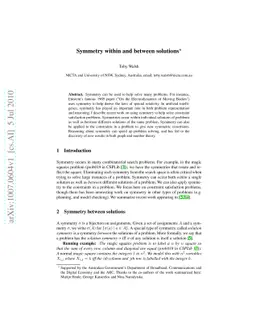 Symmetry within and between solutions