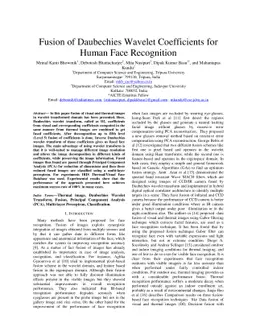 Fusion of Daubechies Wavelet Coefficients for Human Face Recognition