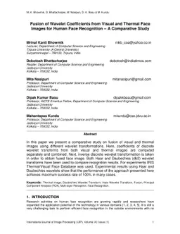 Fusion of Wavelet Coefficients from Visual and Thermal Face Images for
  Human Face Recognition - A Comparative Study
