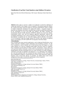 Classification of Log-Polar-Visual Eigenfaces using Multilayer
  Perceptron
