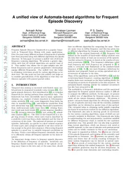 A unified view of Automata-based algorithms for Frequent Episode
  Discovery
