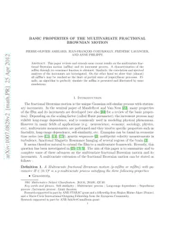 Basic properties of the Multivariate Fractional Brownian Motion