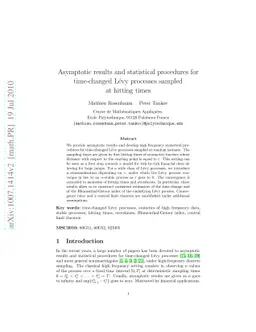 Asymptotic results and statistical procedures for time-changed Lévy
  processes sampled at hitting times