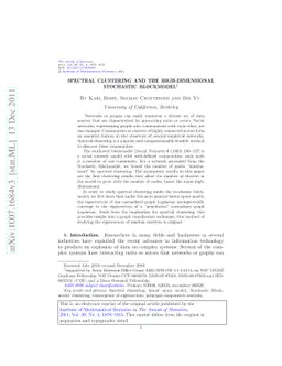 Spectral clustering and the high-dimensional stochastic blockmodel