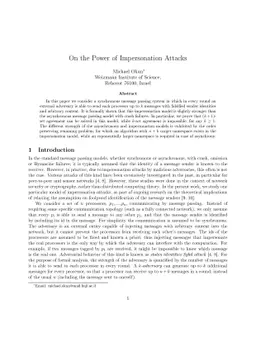 On the Power of Impersonation Attacks