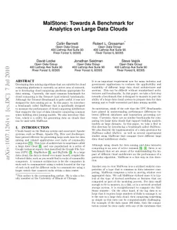 MalStone: Towards A Benchmark for Analytics on Large Data Clouds