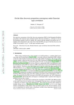 On the false discovery proportion convergence under Gaussian
  equi-correlation