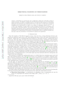 Directional Statistics on Permutations