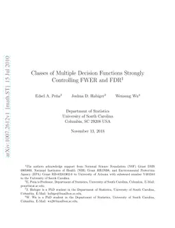 Classes of Multiple Decision Functions Strongly Controlling FWER and FDR