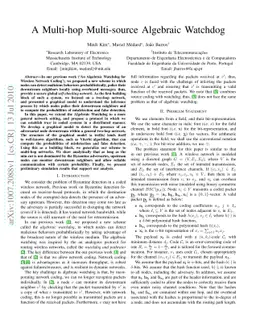 A Multi-hop Multi-source Algebraic Watchdog