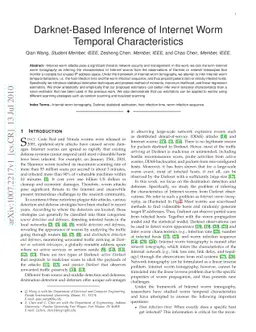 Darknet-Based Inference of Internet Worm Temporal Characteristics