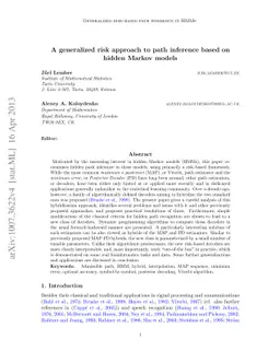 A generalized risk approach to path inference based on hidden Markov
  models