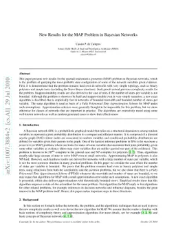 New Results for the MAP Problem in Bayesian Networks