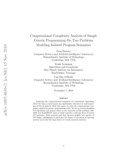 Computational Complexity Analysis of Simple Genetic Programming On Two
  Problems Modeling Isolated Program Semantics