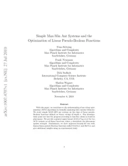 Simple Max-Min Ant Systems and the Optimization of Linear Pseudo-Boolean
  Functions