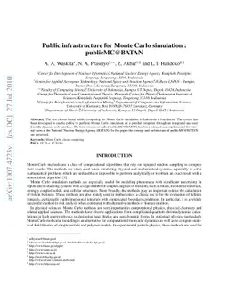 Public Infrastructure for Monte Carlo Simulation: publicMC@BATAN