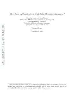 Short Note on Complexity of Multi-Value Byzantine Agreement