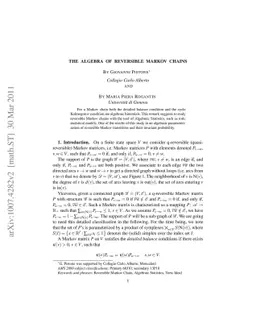 The Algebra of Reversible Markov Chains