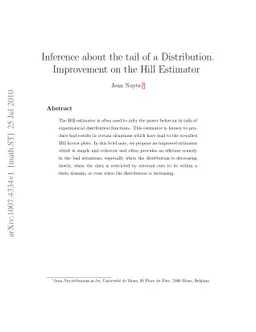 Inference about the tail of a distribution. Improvement on the Hill
  estimator